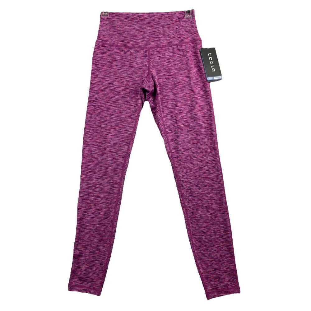 NEW Tesla Women's Tummy Control Yoga Pants Size Medium Slim Stretch Space Dye